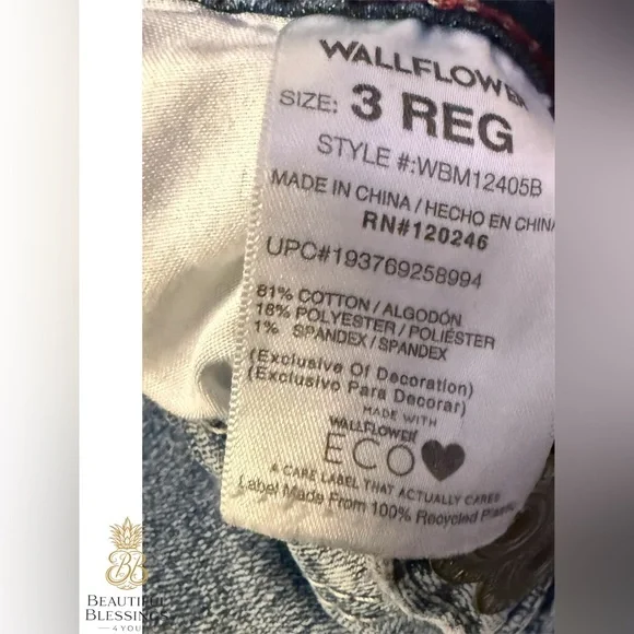 Y2K Vintage Luscious Curvy Fit Wallflower Distressed Faded Boot Cut  Jeans - Picture 5 of 6